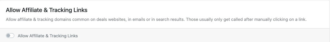 Allow Affiliate & Tracking Links