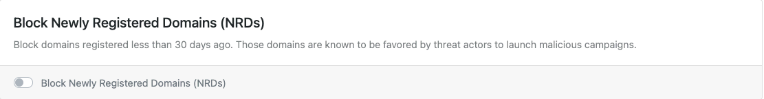 Block Newly Registered Domains (NRDs)