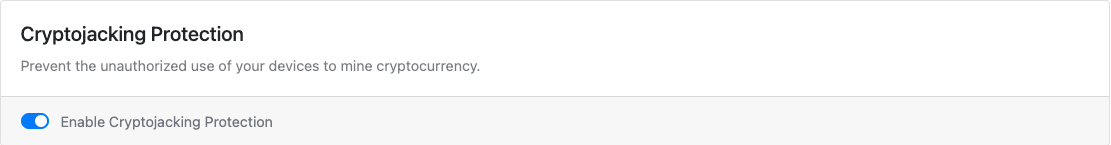 Cryptojacking Protection