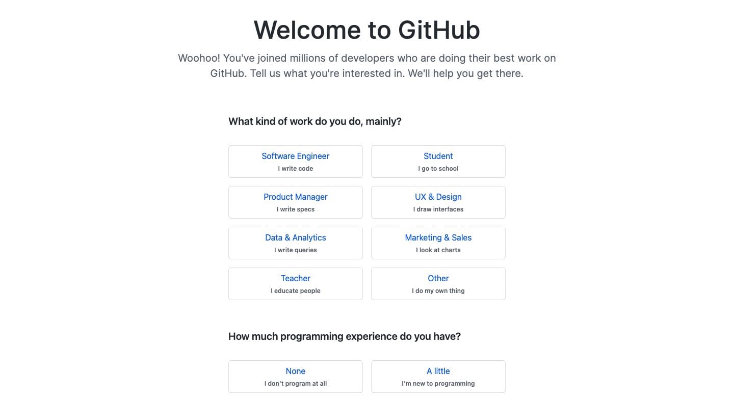 Hoàn tất thông tin tạo tài khoản GitHub