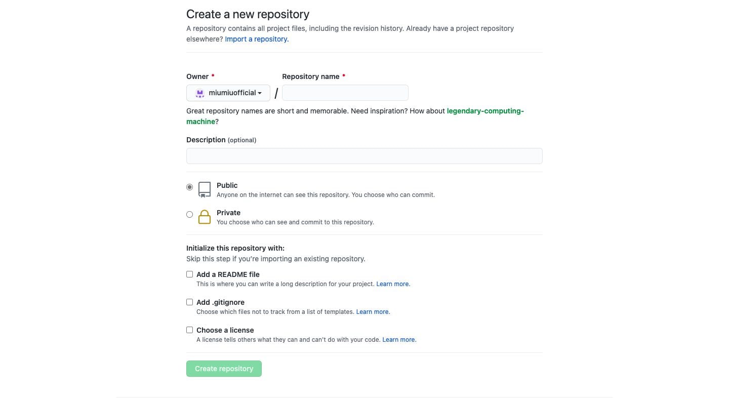 Nhập một tên mới cho repository