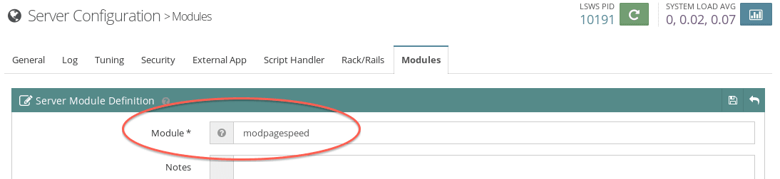 Thêm Module PageSpeed