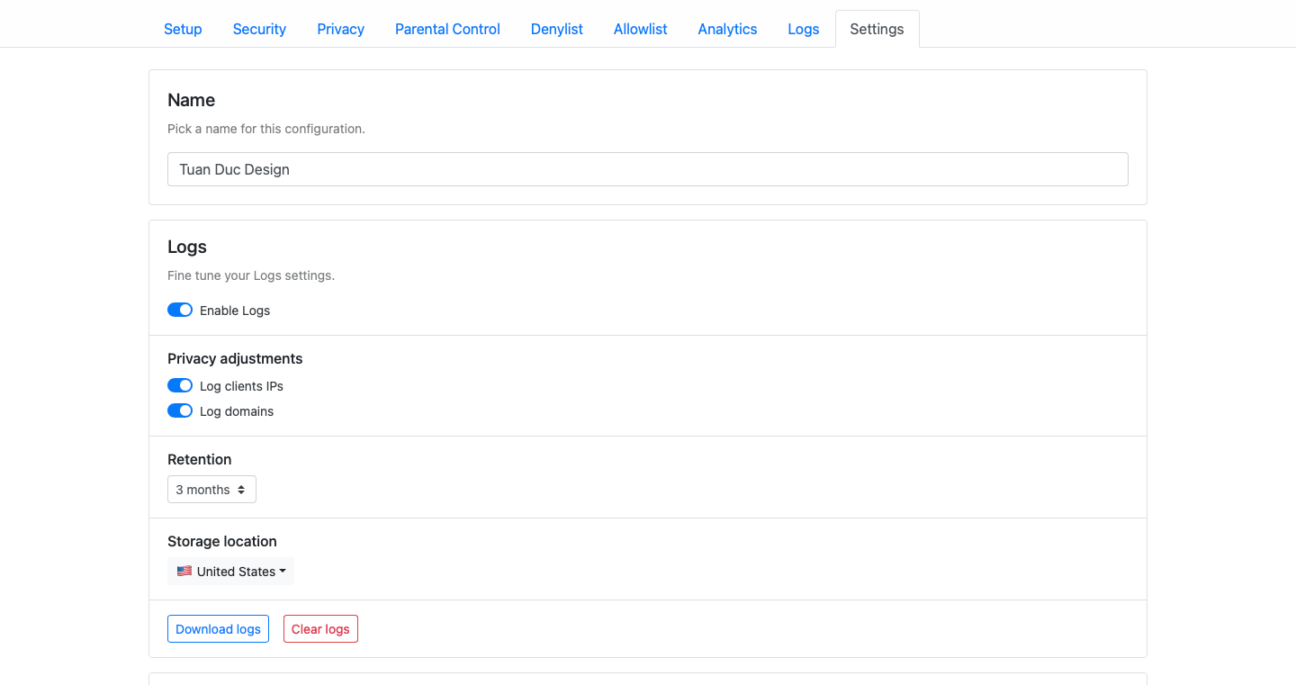 Tìm hiểu các chức năng cài đặt trên NextDNS